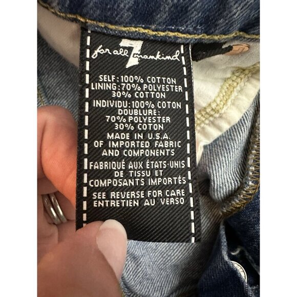 7 for All Man Kind Womens Cut-Off Jeans Shorts Size 25 Raw Hem Frayed Distressed - Picture 9 of 16